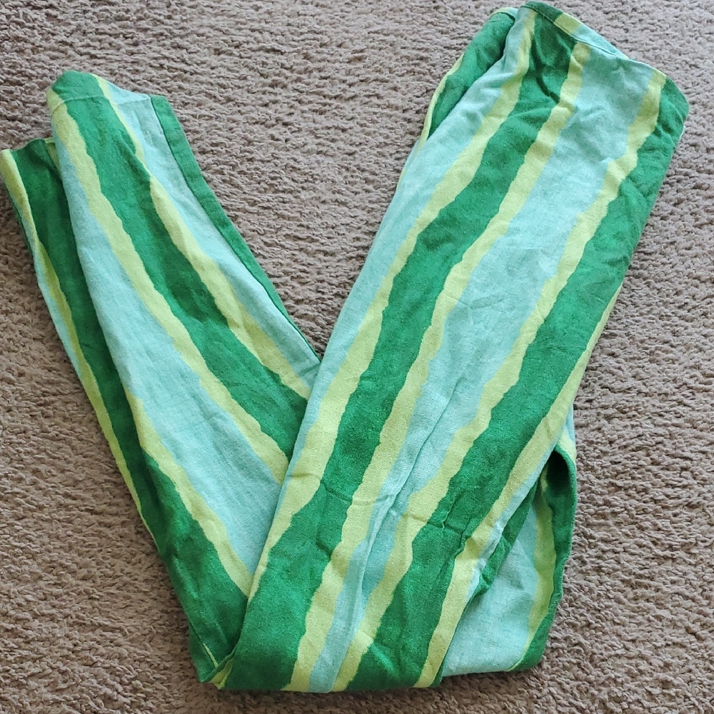 Zara Teal and Lime Striped Knit